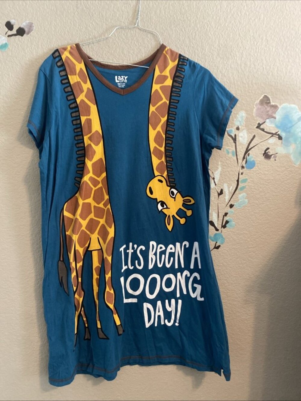 Lazy One It’s Been A Long Day Giraffe Night Shirt Large Extra Large